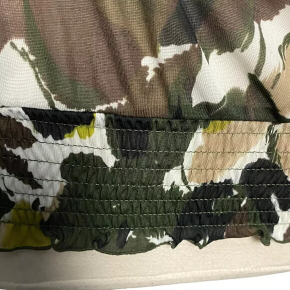 INC Women Blouse Short Sleeve Ruffle Front Elastic Stretch Waist Sheer 0X - Picture 5 of 6